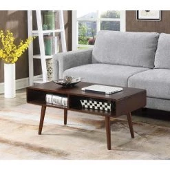 Napa Valley 42 in. Espresso Large Rectangle Wood Coffee Table with Shelf by Convenience Concepts -Cheap Convenience Concepts Store espresso convenience concepts coffee tables r6 309 31 1000
