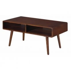 Napa Valley 42 in. Espresso Large Rectangle Wood Coffee Table with Shelf by Convenience Concepts