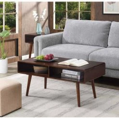 Napa Valley 42 in. Espresso Large Rectangle Wood Coffee Table with Shelf by Convenience Concepts -Cheap Convenience Concepts Store espresso convenience concepts coffee tables r6 309 fa 1000