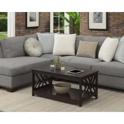 Titan 39.5 in. L x 18 in. H Espresso Rectangular MDF Coffee Table with Shelf by Convenience Concepts -Cheap Convenience Concepts Store espresso convenience concepts coffee tables s20 408 31 1000