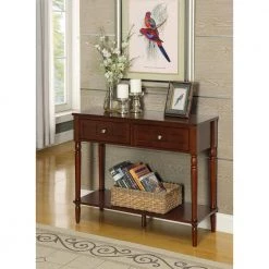 French Country 36 in. Espresso Rectangle Wood Console Table with 2-Drawers by Convenience Concepts -Cheap Convenience Concepts Store espresso convenience concepts console tables 6050419es 31 1000
