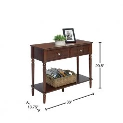 French Country 36 in. Espresso Rectangle Wood Console Table with 2-Drawers by Convenience Concepts -Cheap Convenience Concepts Store espresso convenience concepts console tables 6050419es 40 1000