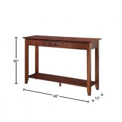 American Heritage 48 in. Espresso Standard Rectangle Wood Console Table with Drawers by Convenience Concepts -Cheap Convenience Concepts Store espresso convenience concepts console tables 7104099 es 40 1000