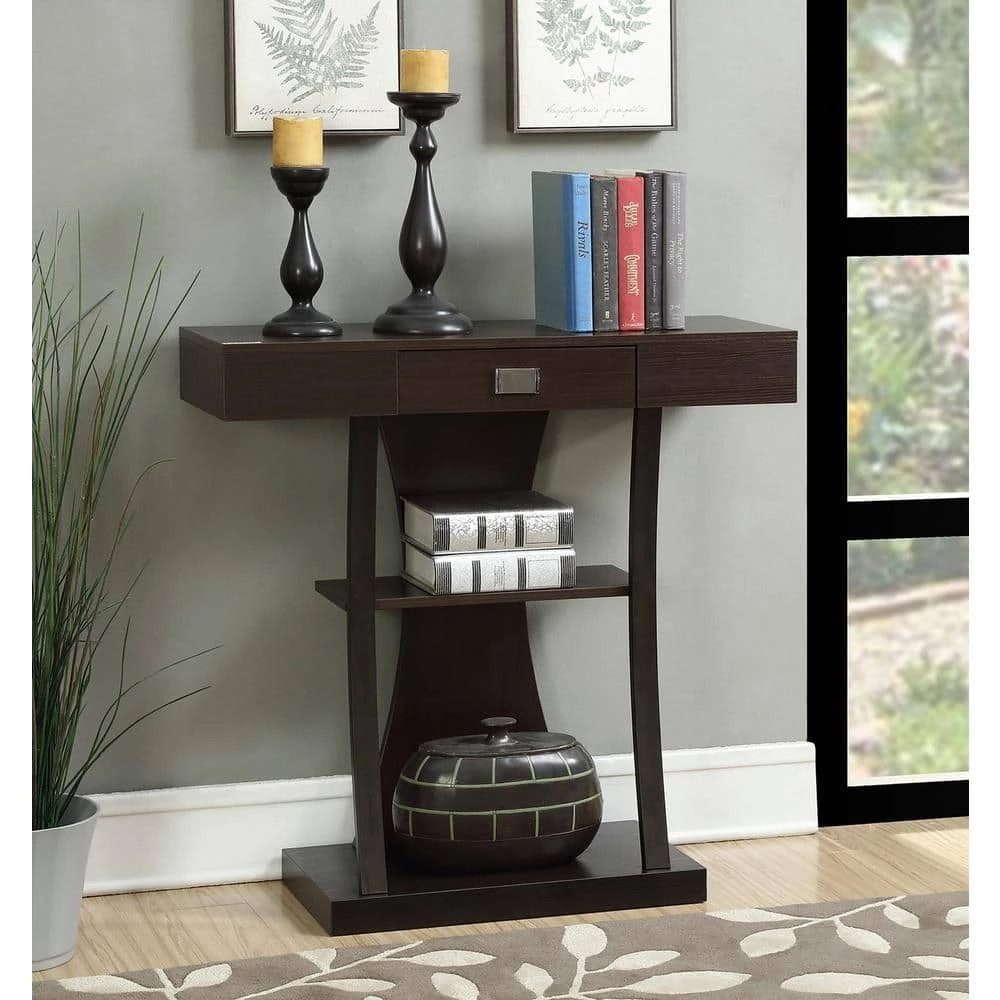 Newport 34 in. Espresso Standard Rectangle Console Table with Drawers by Convenience Concepts 7 Newport 34 in. Espresso Standard Rectangle Console Table with Drawers by Convenience Concepts - Image 5