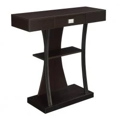 Newport 34 in. Espresso Standard Rectangle Console Table with Drawers by Convenience Concepts