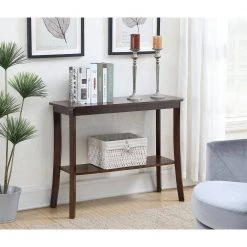 Designs2Go 38 in. Espresso Standard Rectangle Wood Console Table by Convenience Concepts -Cheap Convenience Concepts Store espresso convenience concepts console tables r6 307 4f 1000