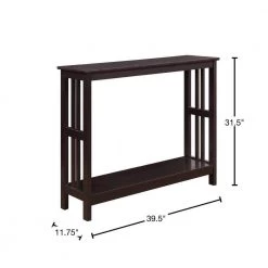 Mission 39.5 in. L x 31.5 in. H Espresso Rectangle Wood Console Table with Bottom Shelf by Convenience Concepts -Cheap Convenience Concepts Store espresso convenience concepts console tables s20 249 40 1000