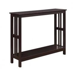 Mission 39.5 in. L x 31.5 in. H Espresso Rectangle Wood Console Table with Bottom Shelf by Convenience Concepts -Cheap Convenience Concepts Store espresso convenience concepts console tables s20 249 4f 1000