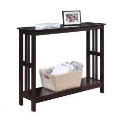 Mission 39.5 in. L x 31.5 in. H Espresso Rectangle Wood Console Table with Bottom Shelf by Convenience Concepts -Cheap Convenience Concepts Store espresso convenience concepts console tables s20 249 c3 1000