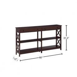 Oxford 60 in. Espresso Standard Height Rectangle Wood Console Table with 2 Drawers and Shelves by Convenience Concepts 12 Oxford 60 in. Espresso Standard Height Rectangle Wood Console Table with 2 Drawers and Shelves by Convenience Concepts -Cheap Convenience Concepts Store espresso convenience concepts console tables s20 465 40 1000