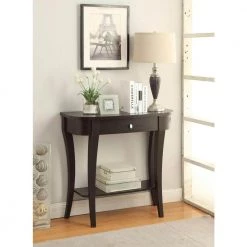 Newport 36 in. Espresso Standard Half Moon Wood Console Table with Drawers by Convenience Concepts -Cheap Convenience Concepts Store espresso convenience concepts console tables u14 108 31 1000