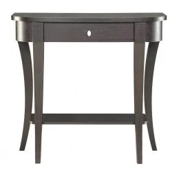 Newport 36 in. Espresso Standard Half Moon Wood Console Table with Drawers by Convenience Concepts