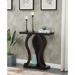 Newport 32 in. Espresso Standard Rectangle Wood Console Table with Storage by Convenience Concepts -Cheap Convenience Concepts Store espresso convenience concepts console tables u14 163 31 1000