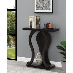 Newport 32 in. Espresso Standard Rectangle Wood Console Table with Storage by Convenience Concepts -Cheap Convenience Concepts Store espresso convenience concepts console tables u14 163 4f 1000