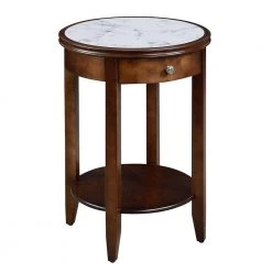 American Heritage Espresso Baldwin End Table with Drawer by Convenience Concepts
