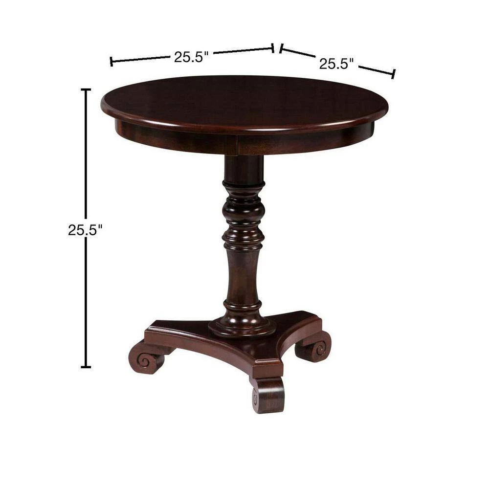 Classic Accents Talbot 25.5 in. Espresso Standard Round Wood End Table by Convenience Concepts 5 Classic Accents Talbot 25.5 in. Espresso Standard Round Wood End Table by Convenience Concepts - Image 3