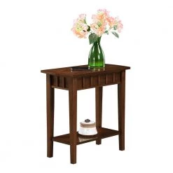 Classic Accents Dennis 12 in. Espresso Standard Rectangle Wood end Table with Shelf by Convenience Concepts -Cheap Convenience Concepts Store espresso convenience concepts end side tables v2 247 4f 1000