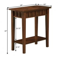 Classic Accents Dennis 12 in. Espresso Standard Rectangle Wood end Table with Shelf by Convenience Concepts -Cheap Convenience Concepts Store espresso convenience concepts end side tables v2 247 c3 1000