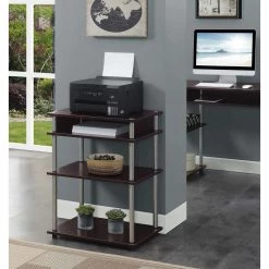 Designs2Go 23.75 in. Rectangle Espresso Particle Board Computer Desk Printer Stand with Shelves by Convenience Concepts -Cheap Convenience Concepts Store espresso convenience concepts furniture accessories r4 0619 31 1000