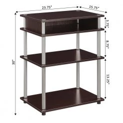 Designs2Go 23.75 in. Rectangle Espresso Particle Board Computer Desk Printer Stand with Shelves by Convenience Concepts -Cheap Convenience Concepts Store espresso convenience concepts furniture accessories r4 0619 4f 1000
