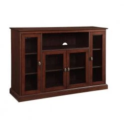 16 in. Espresso Wood TV Stand Fits TVs Up to 50 in. with Storage Doors by Convenience Concepts