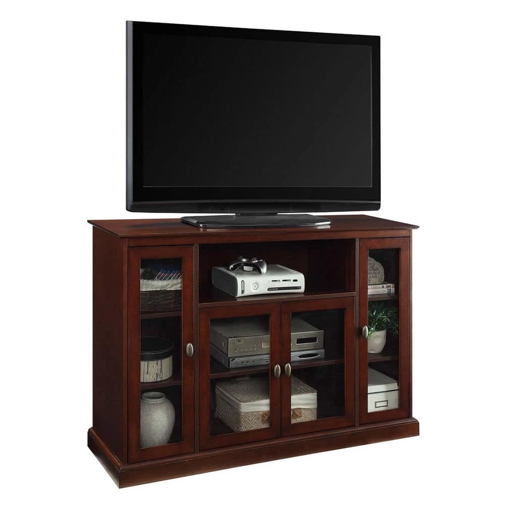 16 in. Espresso Wood TV Stand Fits TVs Up to 50 in. with Storage Doors by Convenience Concepts 4 16 in. Espresso Wood TV Stand Fits TVs Up to 50 in. with Storage Doors by Convenience Concepts - Image 2