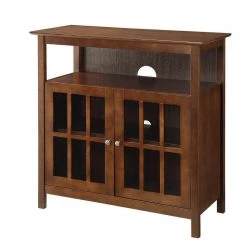 36 in. Espresso Wood TV Stand 42 in. with Doors by Convenience Concepts