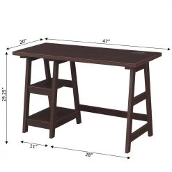 Designs2Go 47 in. Rectangular Espresso MDF Writing Desk with Charging Station by Convenience Concepts -Cheap Convenience Concepts Store espresso convenience concepts writing desks r7 126 4f 1000