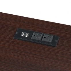 Designs2Go 47 in. Rectangular Espresso MDF Writing Desk with Charging Station by Convenience Concepts -Cheap Convenience Concepts Store espresso convenience concepts writing desks r7 126 77 1000