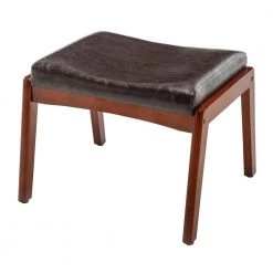 Designs4Comfort Natalie Espresso/Espresso Faux Leather Accent Ottoman Stool by Convenience Concepts