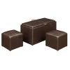 Designs4Comfort Sheridan Espresso Faux Leather Storage Bench with Reversible Tray and 2 Side Ottomans by Convenience Concepts -Cheap Convenience Concepts Store espresso faux leather convenience concepts ottomans r8 100 64 1000