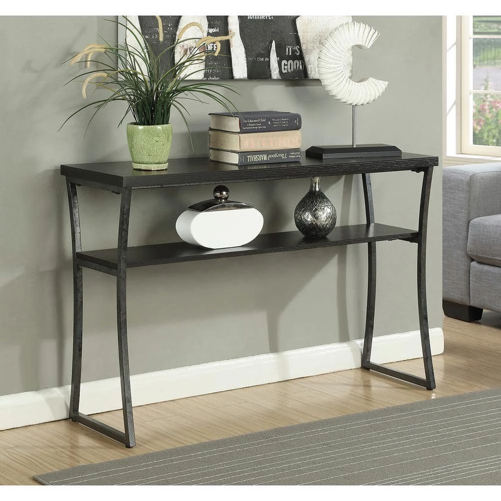 X-Calibur 48 in. Espresso/Slate Gray Standard Rectangle Wood Console Table with Storage by Convenience Concepts 7 X-Calibur 48 in. Espresso/Slate Gray Standard Rectangle Wood Console Table with Storage by Convenience Concepts - Image 5