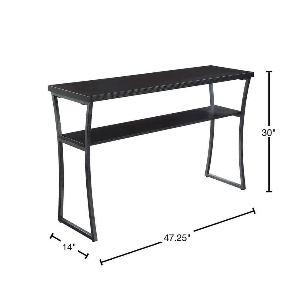 X-Calibur 48 in. Espresso/Slate Gray Standard Rectangle Wood Console Table with Storage by Convenience Concepts 5 X-Calibur 48 in. Espresso/Slate Gray Standard Rectangle Wood Console Table with Storage by Convenience Concepts - Image 3