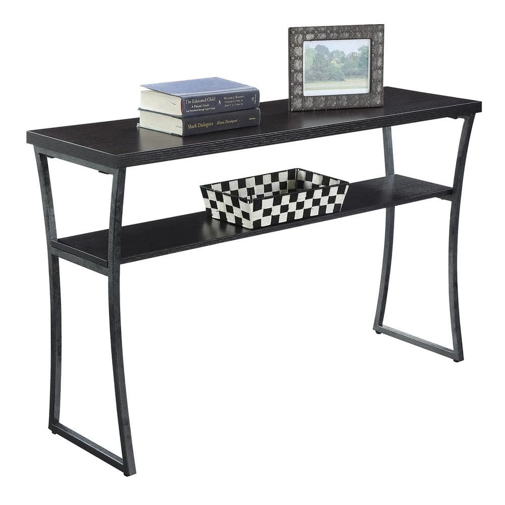 X-Calibur 48 in. Espresso/Slate Gray Standard Rectangle Wood Console Table with Storage by Convenience Concepts 4 X-Calibur 48 in. Espresso/Slate Gray Standard Rectangle Wood Console Table with Storage by Convenience Concepts - Image 2