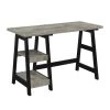 Designs2Go 47 in. W Rectangular Faux Birch and Black Wood Writing Desk with Trestle by Convenience Concepts -Cheap Convenience Concepts Store faux birch black convenience concepts writing desks r7 150 64 1000
