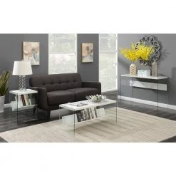 SoHo Faux White Marble and Glass End Table by Convenience Concepts -Cheap Convenience Concepts Store faux white marble glass convenience concepts end side tables r4 0297 d4 1000