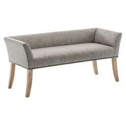 Designs4Comfort Gabriella Jacquard Geometric Maze/Weathered White Bench Ottoman 23 in. H X 19.5 in. W X 49.5 in. D by Convenience Concepts