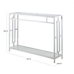 Town Square 42 in. Chrome/Clear Standard Rectangle Glass Console Table by Convenience Concepts 13 Town Square 42 in. Chrome/Clear Standard Rectangle Glass Console Table by Convenience Concepts -Cheap Convenience Concepts Store glass chrome convenience concepts console tables s14 106 40 1000