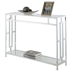 Town Square 42 in. Chrome/Clear Standard Rectangle Glass Console Table by Convenience Concepts 15 Town Square 42 in. Chrome/Clear Standard Rectangle Glass Console Table by Convenience Concepts -Cheap Convenience Concepts Store glass chrome convenience concepts console tables s14 106 4f 1000