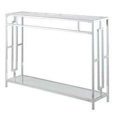 Town Square 42 in. Chrome/Clear Standard Rectangle Glass Console Table by Convenience Concepts 14 Town Square 42 in. Chrome/Clear Standard Rectangle Glass Console Table by Convenience Concepts -Cheap Convenience Concepts Store glass chrome convenience concepts console tables s14 106 c3 1000