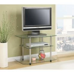 Classic 31.5 in. Glass TV Stand 32 in. with Cable Management by Convenience Concepts -Cheap Convenience Concepts Store glass convenience concepts tv stands 157004 31 1000