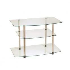Classic 31.5 in. Glass TV Stand 32 in. with Cable Management by Convenience Concepts