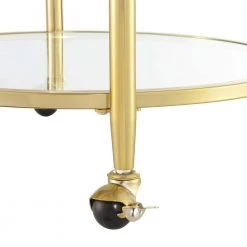 Glass/Gold Royal Crest Bar Round Cart with 2-Tiers by Convenience Concepts -Cheap Convenience Concepts Store glass gold convenience concepts bar carts s14 137 44 1000