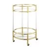 Glass/Gold Royal Crest Bar Round Cart with 2-Tiers by Convenience Concepts -Cheap Convenience Concepts Store glass gold convenience concepts bar carts s14 137 64 1000