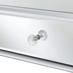 Gold Coast 42 in. L x 30 in. H Mirror and Silver Rectangular Class Top Console Table with 2-Drawers by Convenience Concepts -Cheap Convenience Concepts Store glass silver convenience concepts console tables u12 272 fa 1000