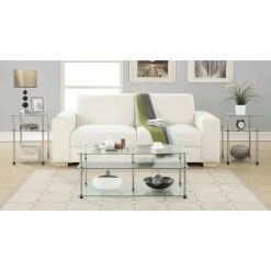 Designs2Go 40 in. Glass/Stainless Standard Rectangular Glass Top Coffee Table with 3 Tiers by Convenience Concepts 9 Designs2Go 40 in. Glass/Stainless Standard Rectangular Glass Top Coffee Table with 3 Tiers by Convenience Concepts -Cheap Convenience Concepts Store glass stainless convenience concepts coffee tables r2 233 31 1000
