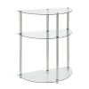 Designs2Go Classic 23 in. Glass/Stainless Standard Half-Circle Glass Entryway Table with 3 Tiers by Convenience Concepts 1 Designs2Go Classic 23 in. Glass/Stainless Standard Half-Circle Glass Entryway Table with 3 Tiers by Convenience Concepts -Cheap Convenience Concepts Store glass stainless convenience concepts console tables r2 239 64 1000