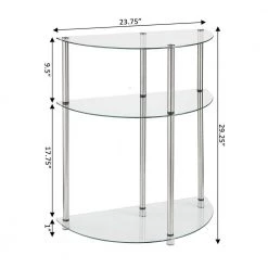 Designs2Go Classic 23 in. Glass/Stainless Standard Half-Circle Glass Entryway Table with 3 Tiers by Convenience Concepts 8 Designs2Go Classic 23 in. Glass/Stainless Standard Half-Circle Glass Entryway Table with 3 Tiers by Convenience Concepts -Cheap Convenience Concepts Store glass stainless convenience concepts console tables r2 239 c3 1000