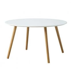 Oslo 32 in. Glossy White Medium Round Wood Coffee Table by Convenience Concepts