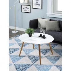 Oslo 32 in. Glossy White Medium Round Wood Coffee Table by Convenience Concepts -Cheap Convenience Concepts Store glossy white convenience concepts coffee tables s20 273 76 1000